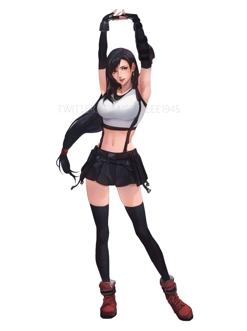 tifa lockhart (final fantasy and 2 more) drawn by spykeee
