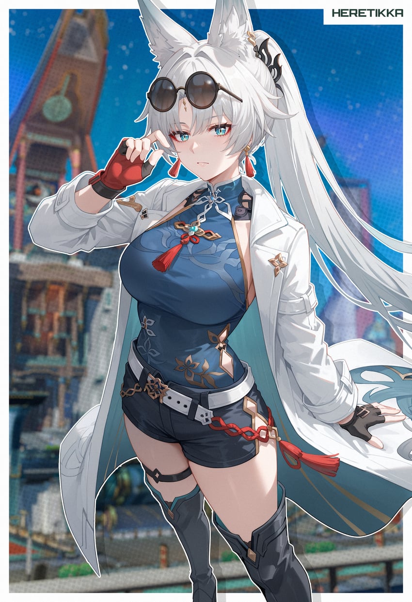 feixiao (honkai and 1 more) drawn by heretikka