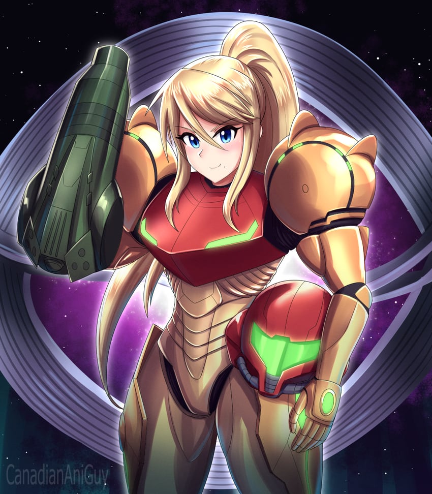 samus aran (metroid and 1 more) drawn by canadiananiguy