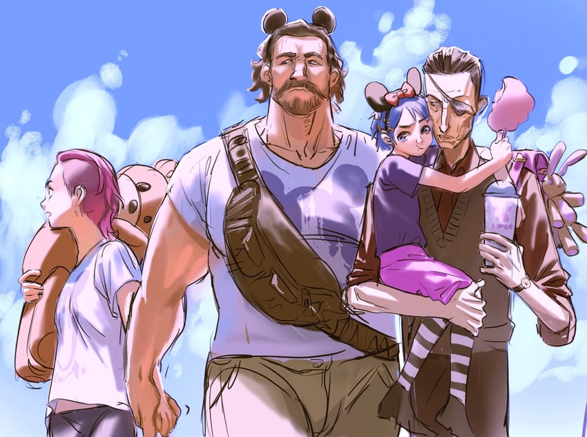 jinx, vi, silco, vander, powder, and 1 more (league of legends and 1 more) drawn by oolonglatte