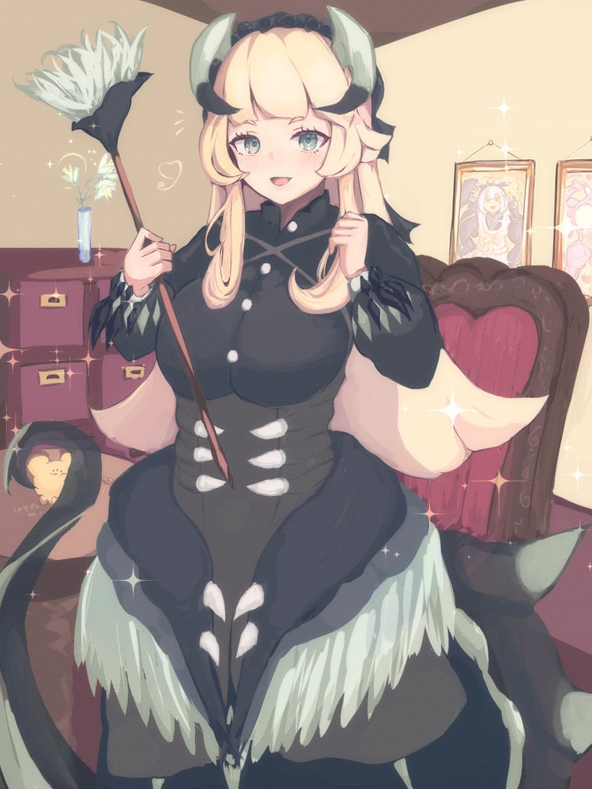 laundry dragonmaid and chamber dragonmaid (yu-gi-oh!) drawn by shakepuri_purin