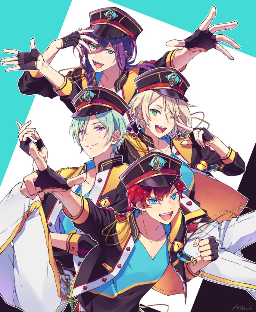 amagi hiiro, shiratori aira, ayase mayoi, and kazehaya tatsumi (ensemble stars!) drawn by 13aimi13