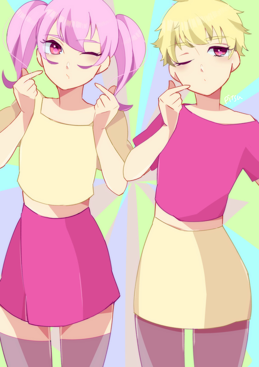 hanatsubaki hikaru and hanatsubaki michiru (tokimeki memorial and 2 more) drawn by pipika_(pmpk5734)