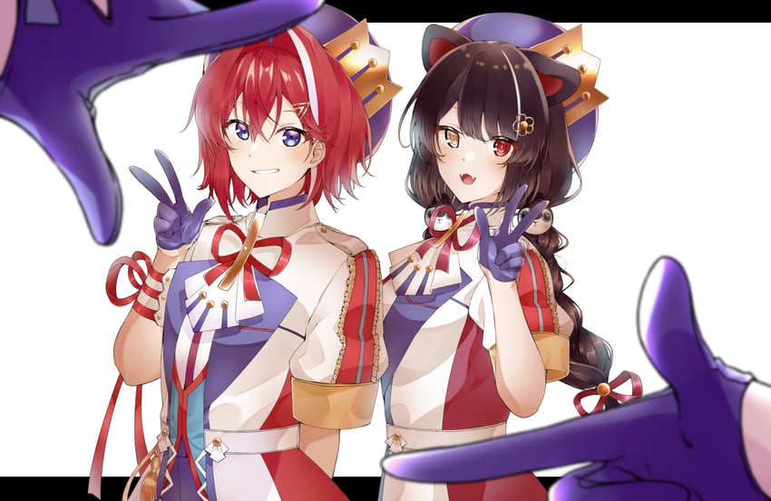 lize helesta, ange katrina, and inui toko (nijisanji) drawn by shigure_(sigre)