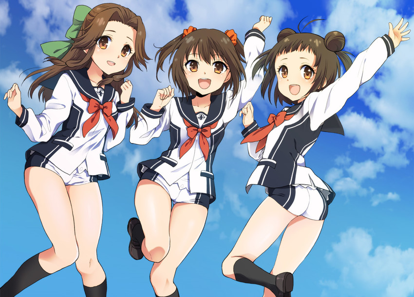 sendai, naka, jintsuu, and sakura ayane (kantai collection and 1 more) drawn by plum_(arch)
