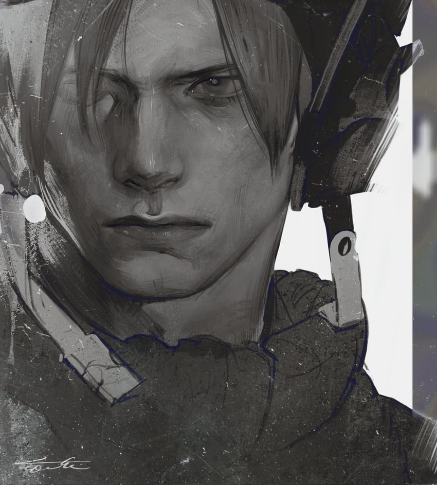 leon s. kennedy (resident evil and 1 more) drawn by qvlv_kuzi_feichuan