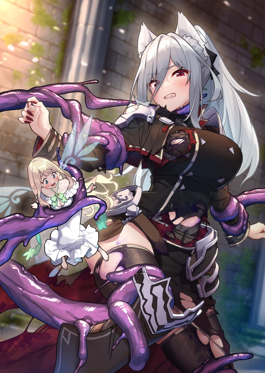 furneris and titania (isekai juurin inbina doukutsu no sono oku de) drawn by baffu