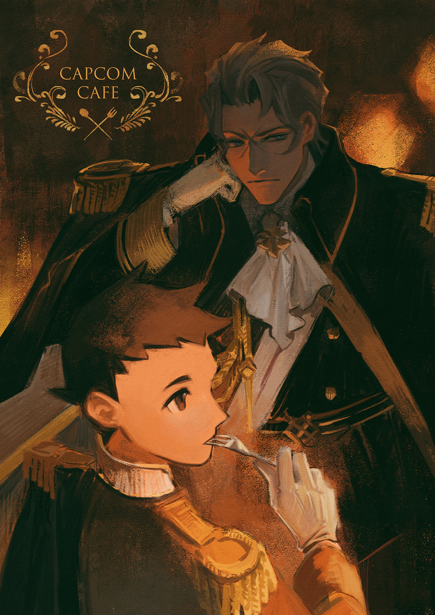 ryunosuke naruhodo and barok van zieks (ace attorney and 2 more) drawn by raycrodu_h