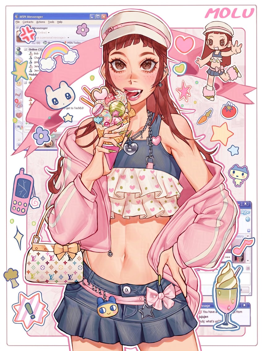 mametchi and young mametchi (original and 6 more) drawn by molu_(sodasnaps)