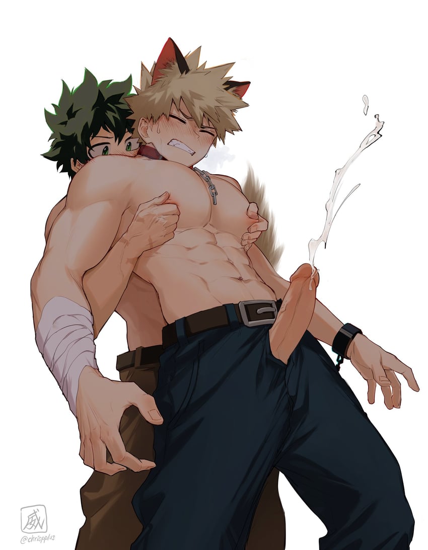midoriya izuku and bakugou katsuki (boku no hero academia) drawn by chrispplus