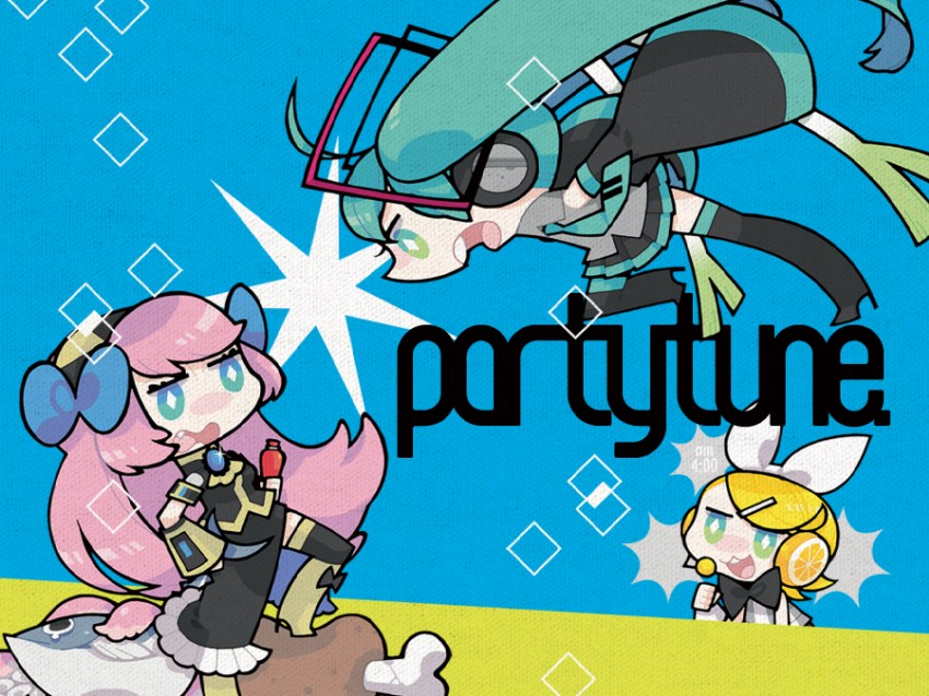 hatsune miku, kagamine rin, and megurine luka (vocaloid) drawn by gozen4ji