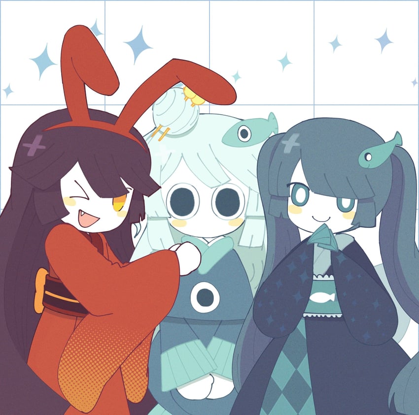 mikotsuhime, uomihime, jiiya, and tosatsuhime (funamusea and 1 more) drawn by pipiikki