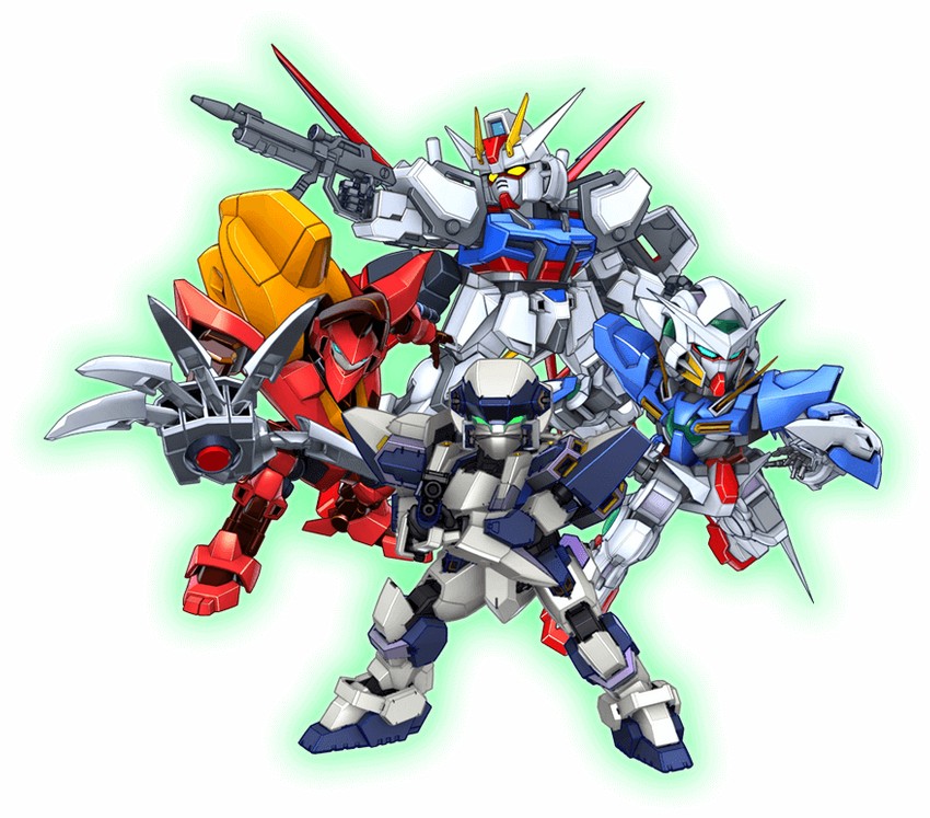gundam exia, strike gundam, guren, guren mk-ii, aile strike gundam, and 1 more (gundam and 6 more)