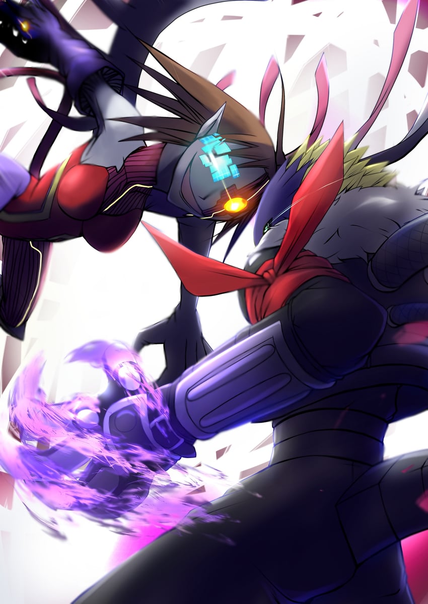 beelzebumon, d-reaper, and d-reaper adr-01 (digimon and 1 more) drawn by mitosupa_(qsiqydfz7nesh9w)