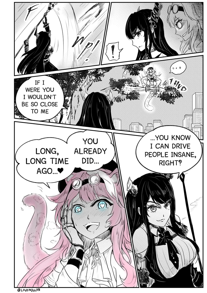 nerissa ravencroft and raora panthera (hololive and 1 more) drawn by lavendulan