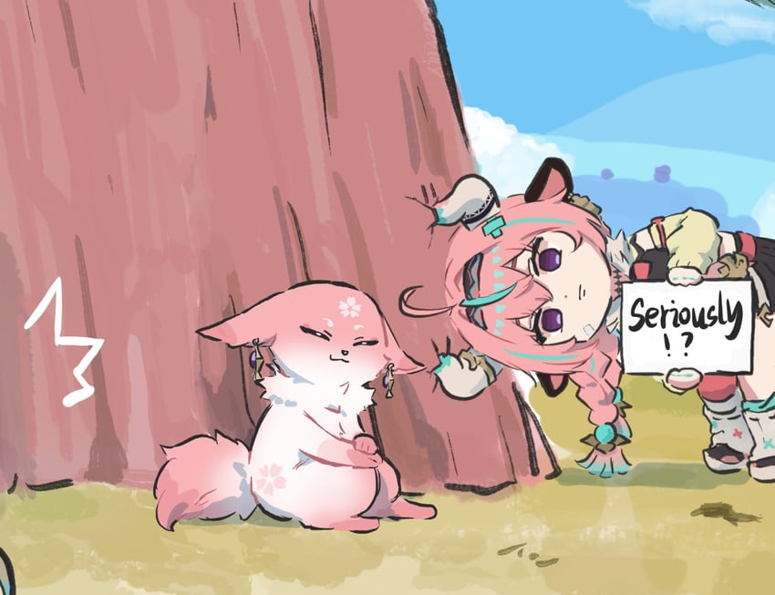 yae miko and varesa (genshin impact) drawn by xinzoruo
