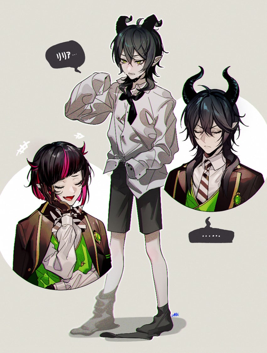 lilia vanrouge and malleus draconia (twisted wonderland) drawn by maka_(mksrw)