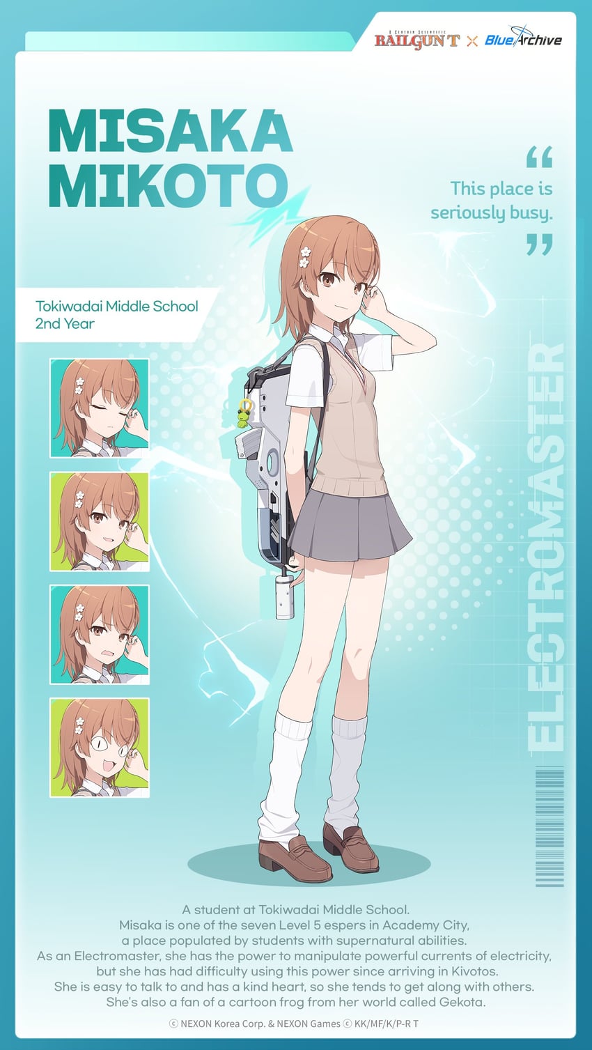 misaka mikoto and gekota (blue archive and 3 more) drawn by mimitoke