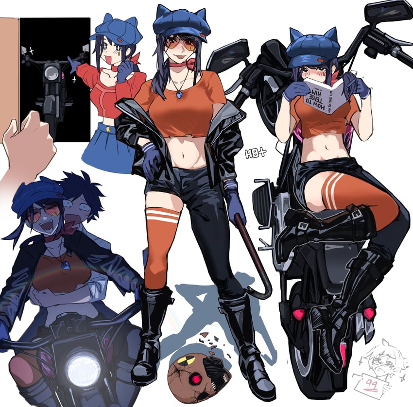 mita, cool mita, player character, and dummy mita (miside) drawn by heartbreak_juan