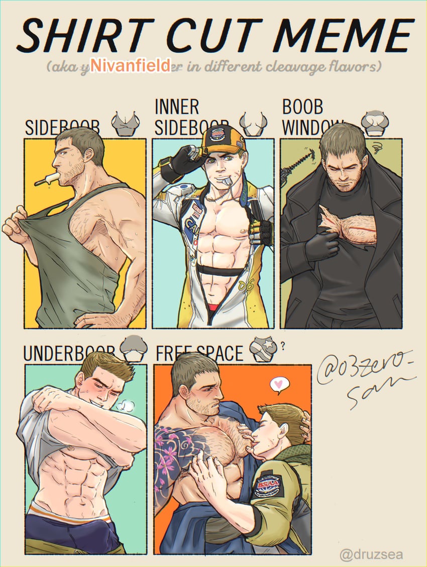 chris redfield and piers nivans (resident evil and 2 more) drawn by 03zero_san