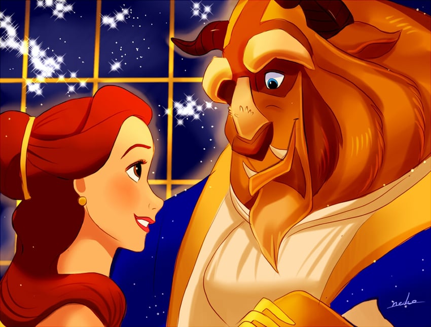 belle and beast (beauty and the beast) drawn by nyamunekonabe