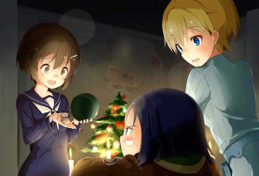 nikka edvardine katajainen, kanno naoe, and karibuchi hikari (world witches series and 1 more) drawn by ame.