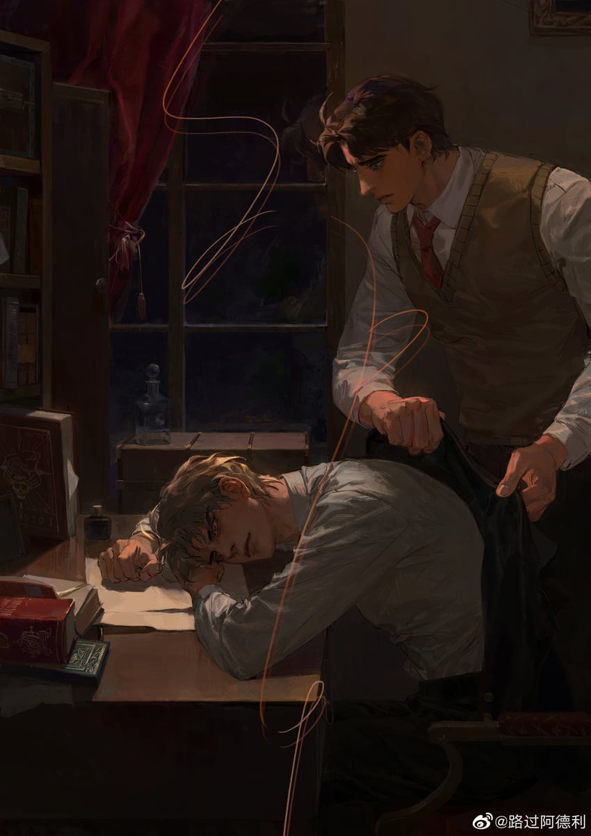 dio brando and jonathan joestar (jojo no kimyou na bouken and 1 more) drawn by luguoadeli_(maple12031)