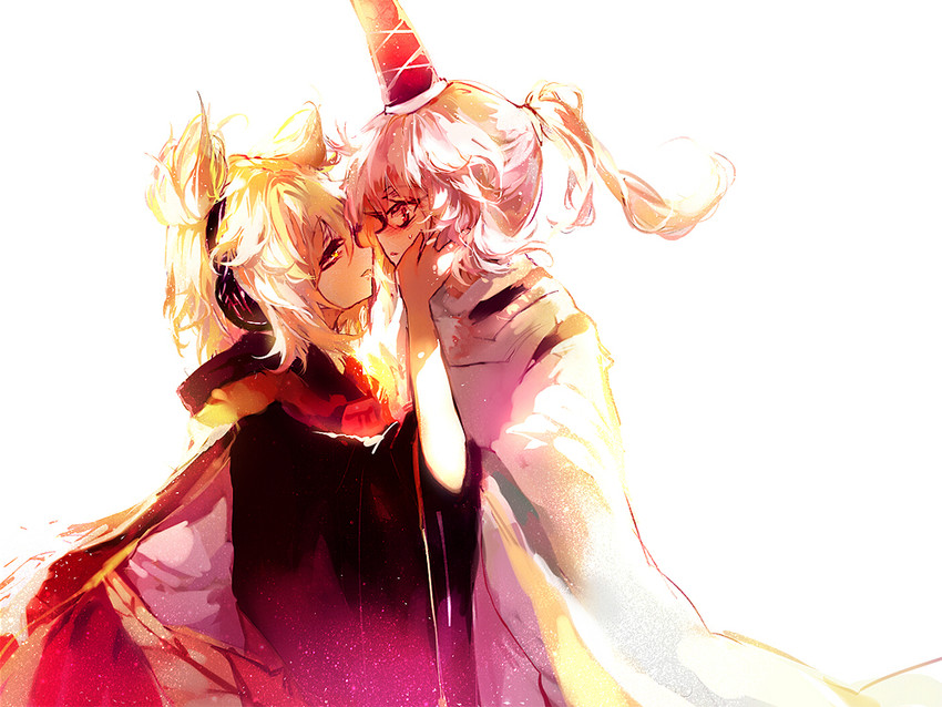 toyosatomimi no miko and mononobe no futo (touhou) drawn by kumatangent