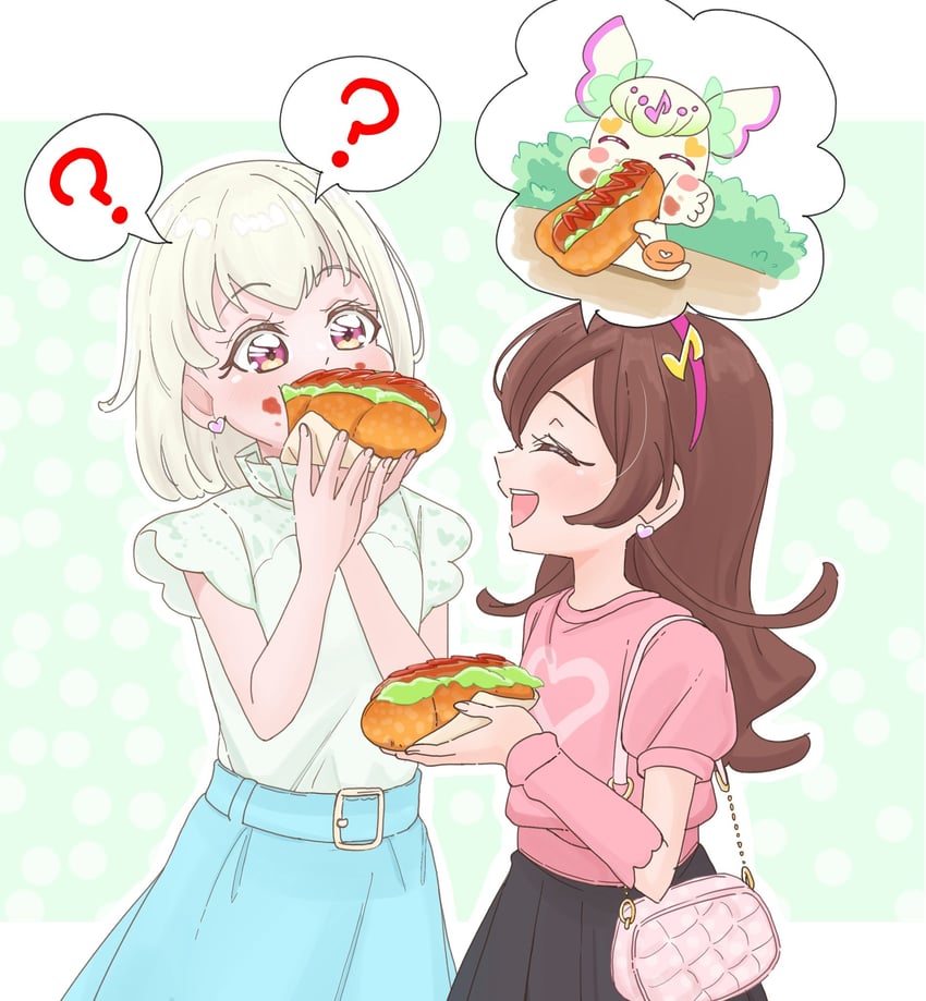 sakura uta and purirun (precure and 1 more) drawn by akizora_(aki_precure)