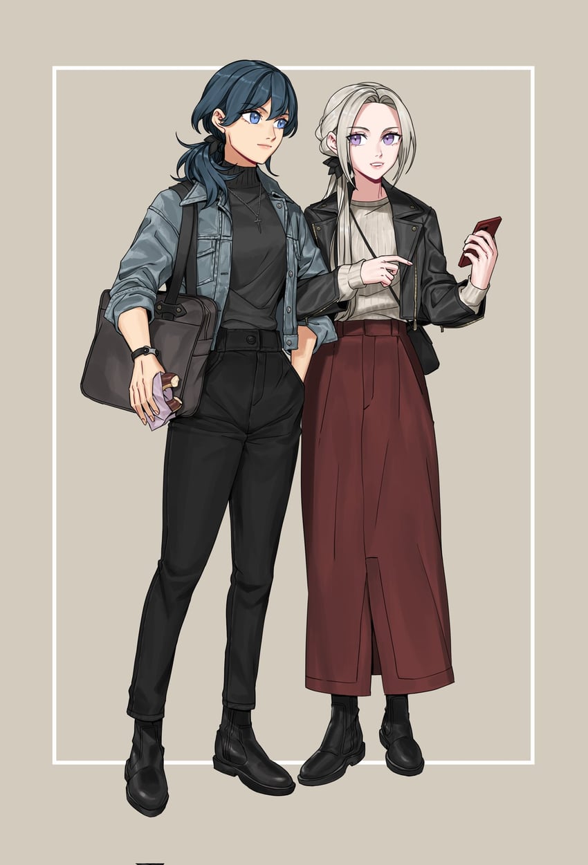female byleth and edelgard von hresvelg (fire emblem and 2 more) drawn by radiostarkiller