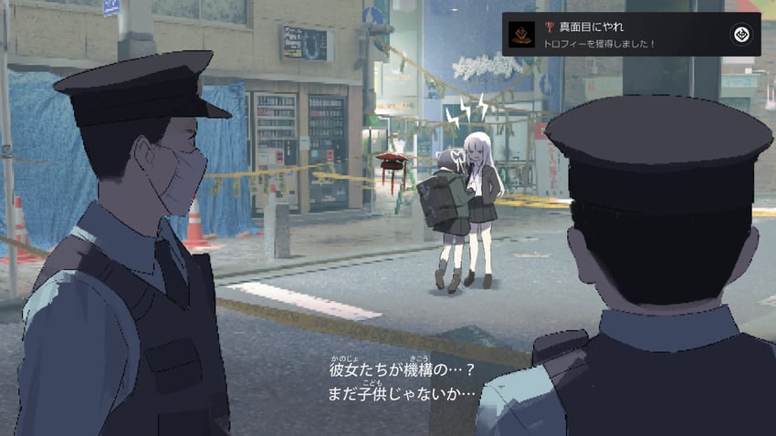 protagonist, t-6407j, and shiraishi rei (lost property control organization) drawn by samidare_(hoshi)