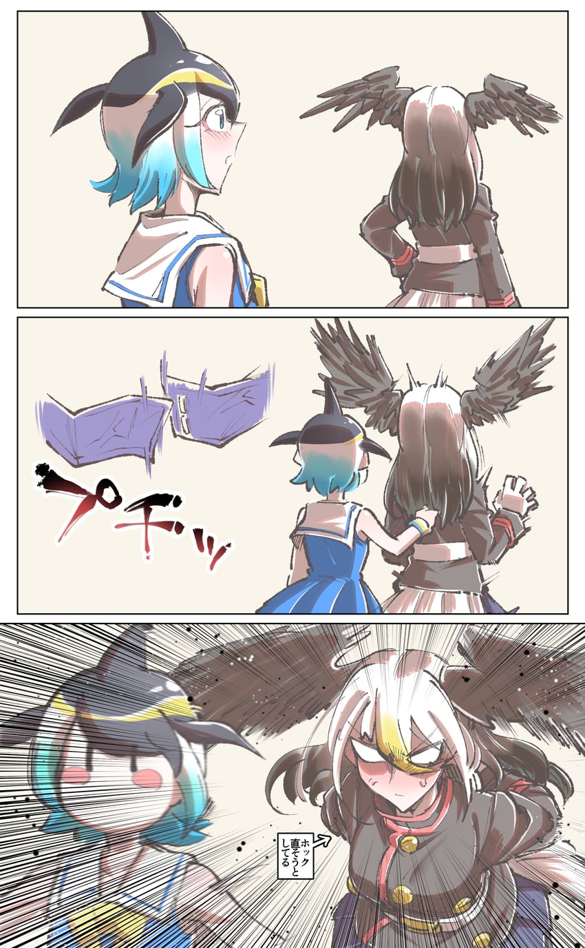 common dolphin and bald eagle (kemono friends) drawn by gm_(ggommu)