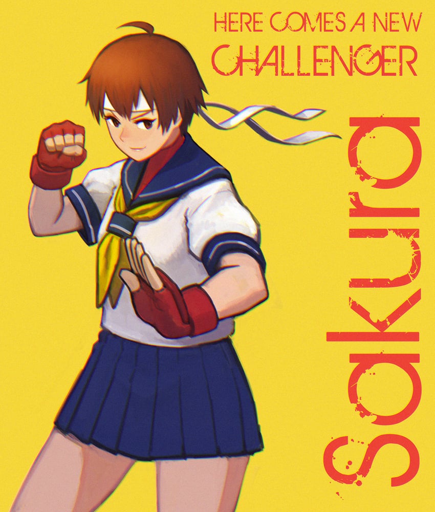 kasugano sakura (street fighter and 1 more) drawn by yue_(tada_no_saboten)