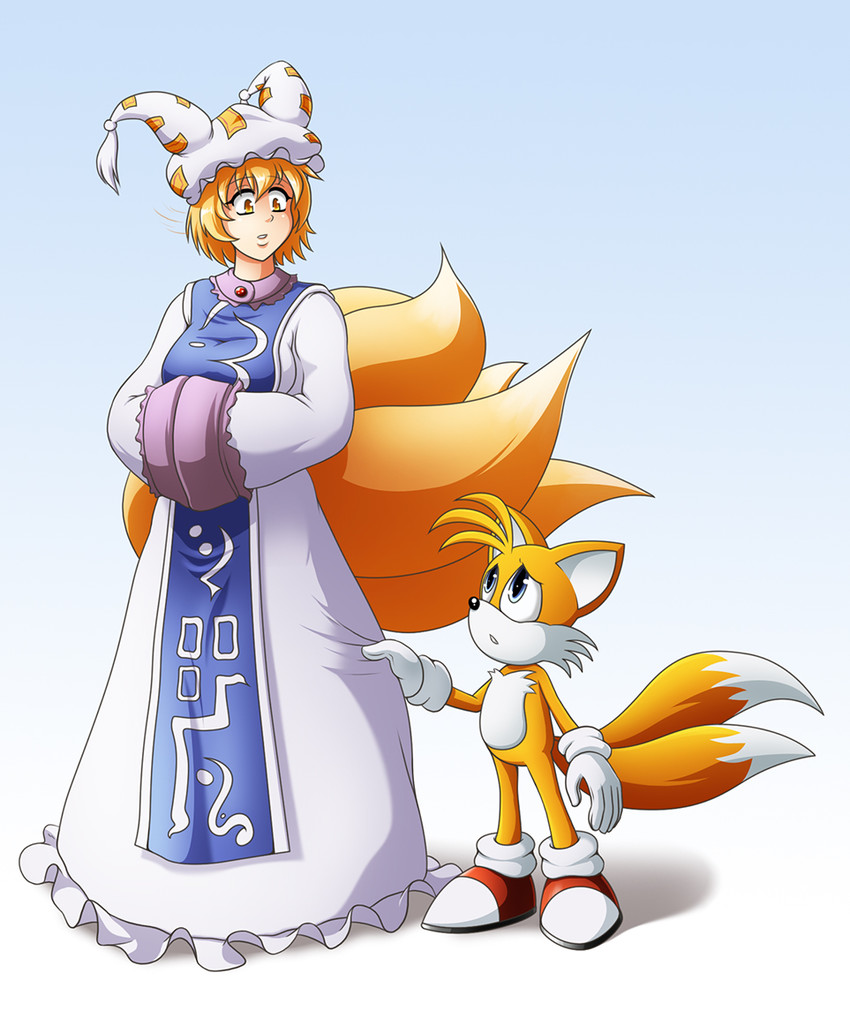 yakumo ran and tails (touhou and 1 more) drawn by hyoumaru