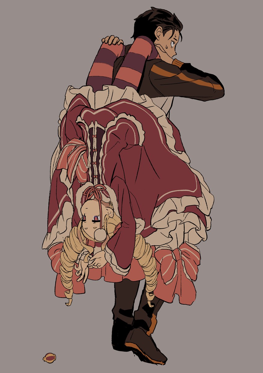 natsuki subaru and beatrice (re:zero kara hajimeru isekai seikatsu) drawn by iwamushi