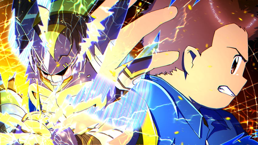 shibayama junpei and blitzmon (digimon and 1 more) drawn by kato_(digiyuzu)