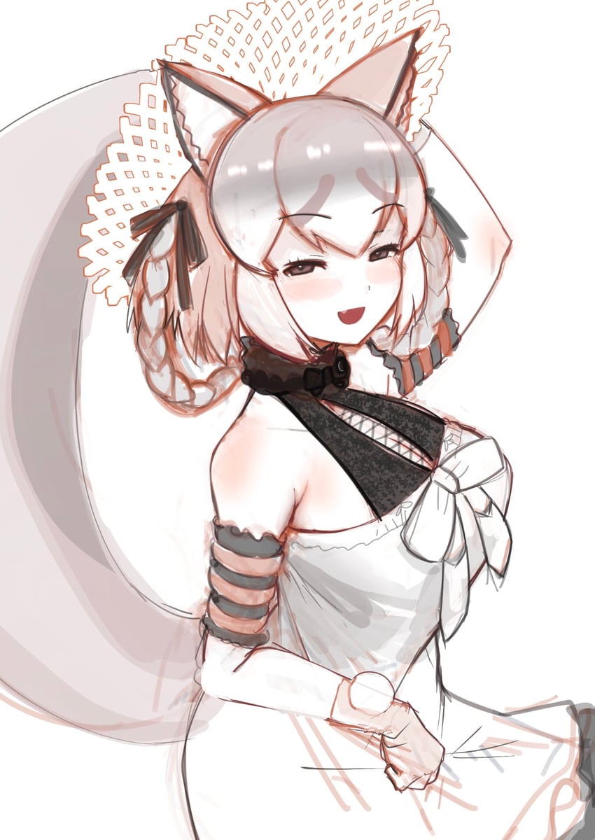 island fox (kemono friends and 1 more) drawn by shibori_kasu