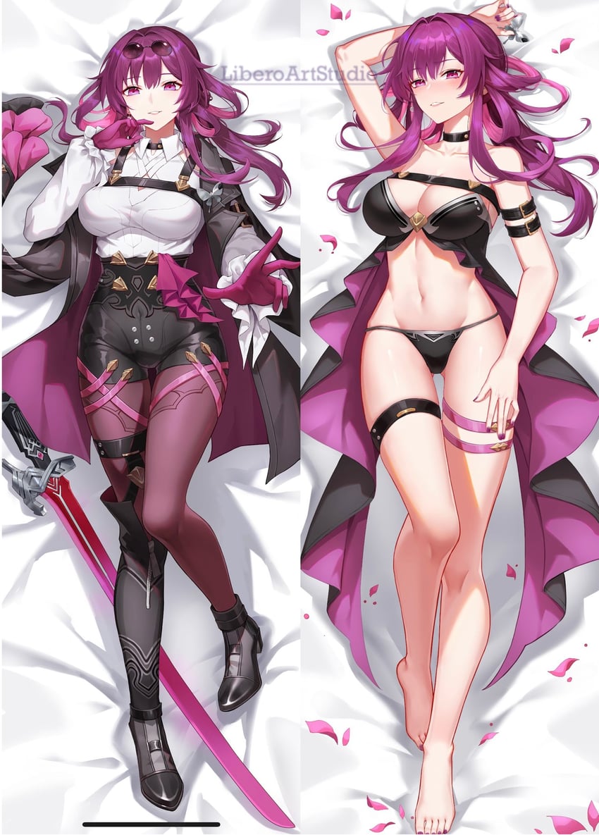 kafka (honkai and 1 more) drawn by libero_art