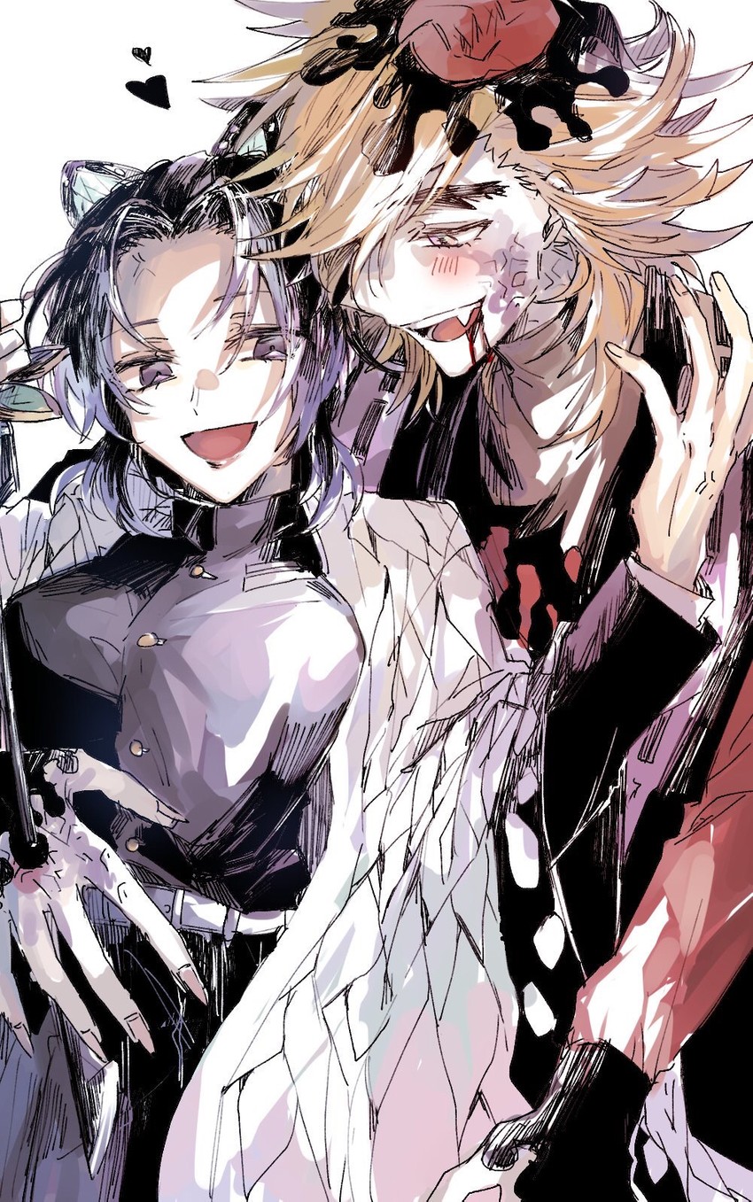 kochou shinobu and douma (kimetsu no yaiba) drawn by lilicho