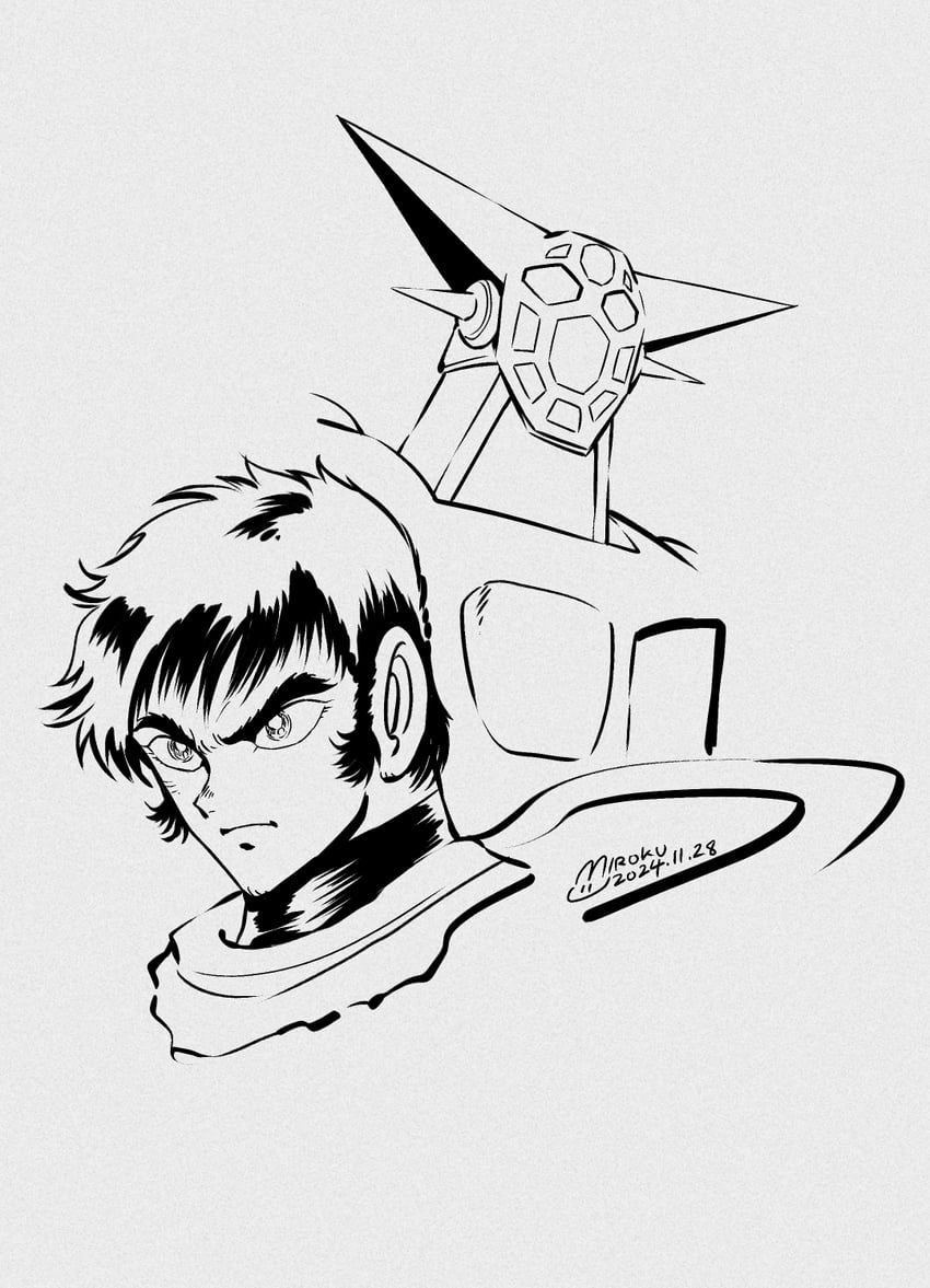 nagare ryoma and getter-1 (getter robo) drawn by miroku_(miroku_t)