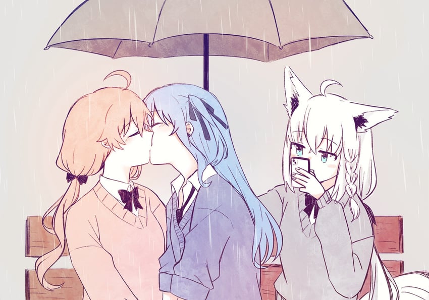 shirakami fubuki, hoshimachi suisei, and sakura miko (hololive) drawn by yumi5469