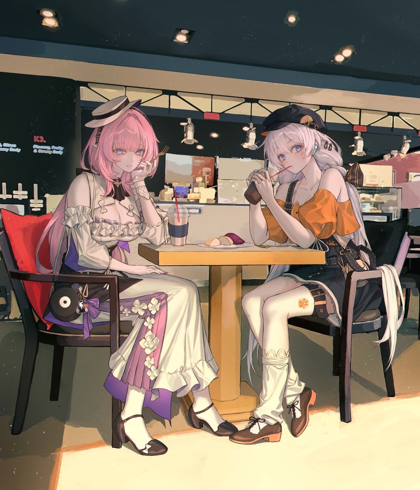 elysia and kiana kaslana (honkai and 1 more) drawn by neon_(pixiv_31150749)
