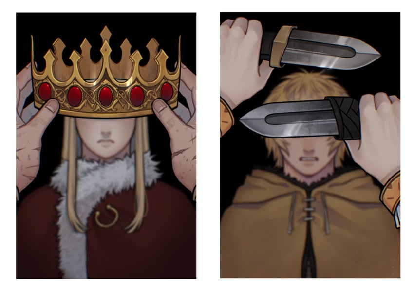 thorfinn and canute (vinland saga) drawn by joko_boo