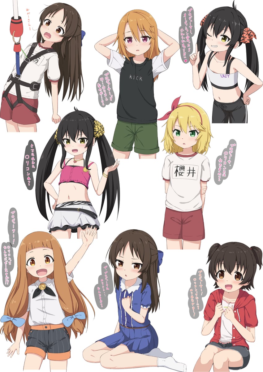 tachibana arisu, sakurai momoka, akagi miria, yuuki haru, matoba risa, and 1 more (idolmaster and 2 more) drawn by takasuma_hiro