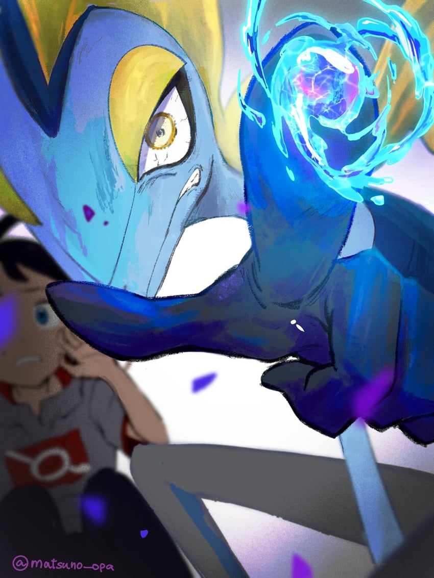 goh and inteleon (pokemon and 1 more) drawn by matsuno_opa