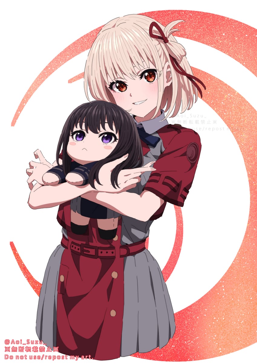 nishikigi chisato and inoue takina (lycoris recoil) drawn by aoi_suzu