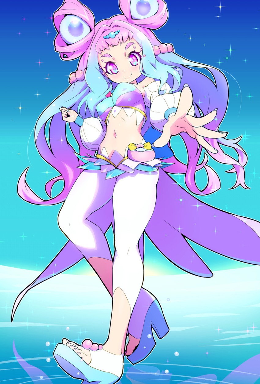 laura la mer and cure la mer (precure and 1 more) drawn by ryuuta_(cure_ryuuta)