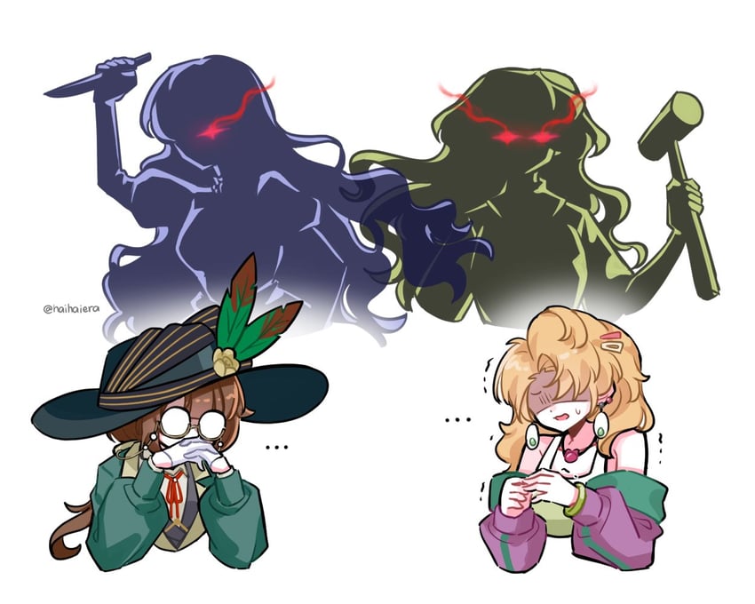 isolde, kakania, jessica, and blonney (reverse:1999) drawn by haihaiera