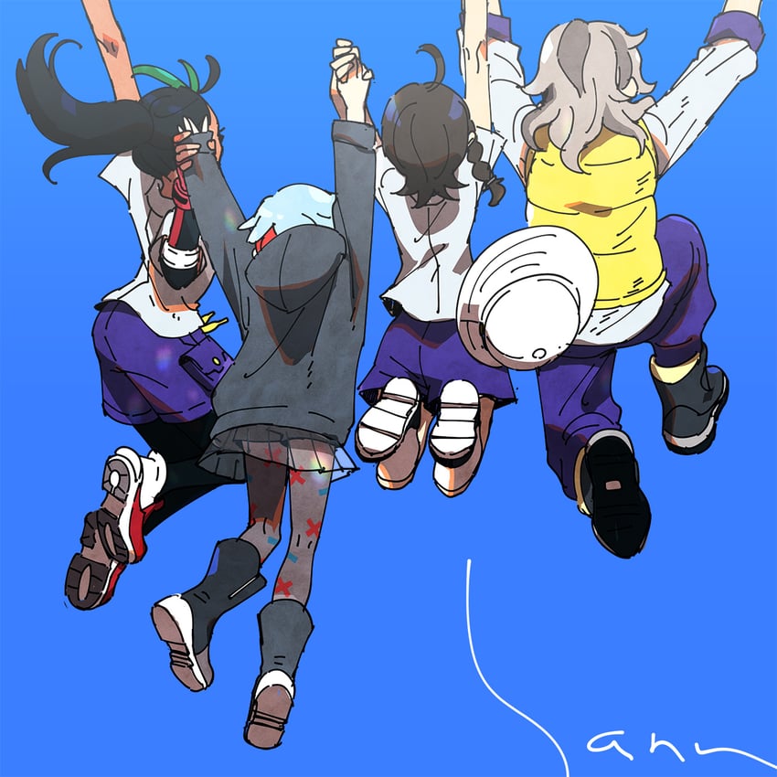 juliana, nemona, penny, and arven (pokemon and 1 more) drawn by haruhashi