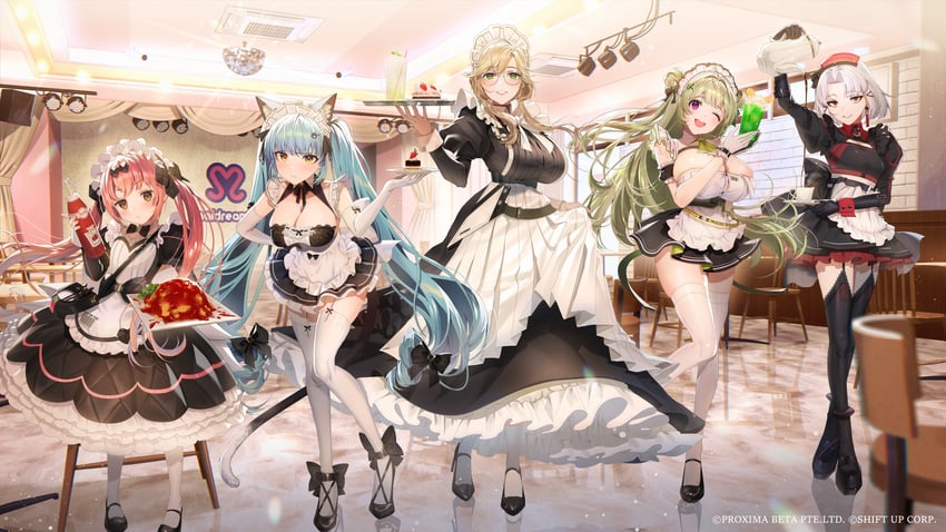 soda, privaty, ade, cocoa, and drake (goddess of victory: nikke) drawn by katase_bono